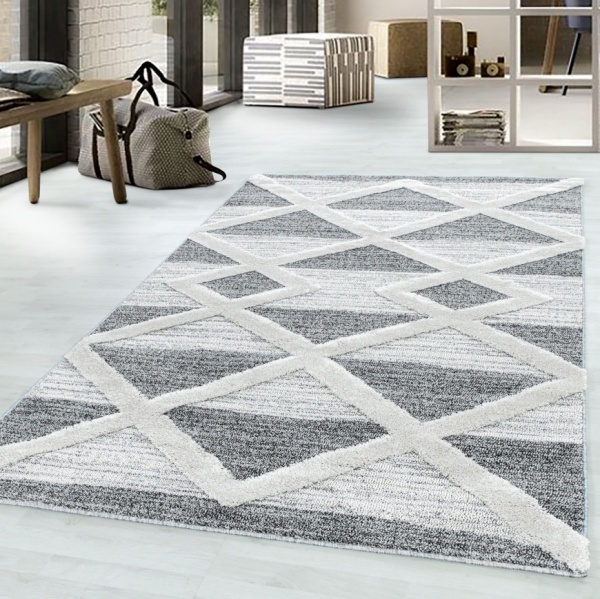 Roma Designer Diamond Beauty Grey Rug